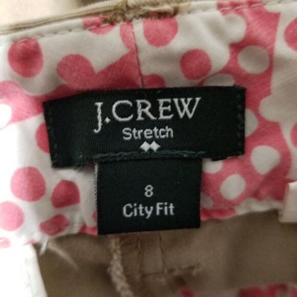 J. Crew Bermuda Shorts Women's 8 Stretch Flat Front Khaki Tan - Picture 3 of 4